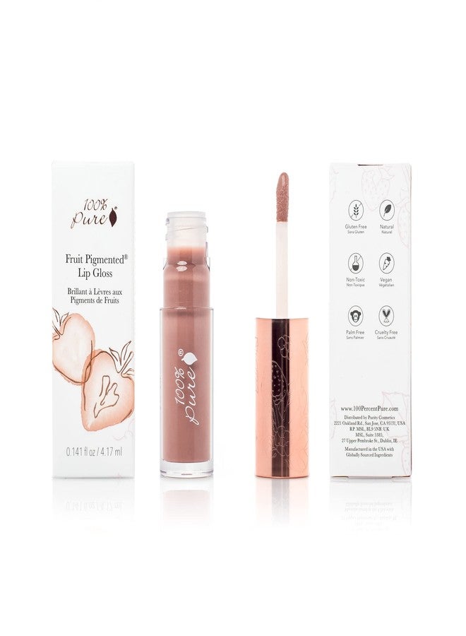 100 % Pure 100% PURE Lip Gloss (Fruit Pigmented), Pink Caramel, High Shine, Moisturizing, Natural Lip Gloss, Sheer Finish, Tinted Lip Gloss w/Cocoa Butter, Vitamin E (Nude Rosy Brown Color) - 0.14 Fl Oz - Image 2